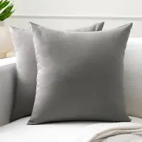 Ce Serie - Decoratieve Katoenen Kussenhoezen - 60x60cm - Grijs - 2 stuks