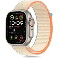 TechProtection Nylon Apple Watch 49 / 46 / 45 / 44 Mm Bandje Cream