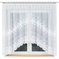 Markizeta JOWITA Serie - Jacquard Gordijn - 300x160 cm - Decoratieve Rand - Wit