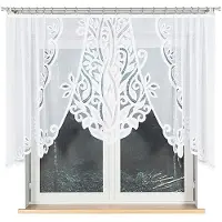 Markizeta Pola Serie - Jacquard Gordijn - 300x100 cm - Bladmotief - Wit