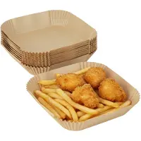 Papstar 100 Bakpapier 20 cm x 20 cm x 4,5 cm bruin voor heteluchtfriteuses