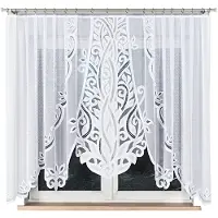 Markizeta POLA Serie - Jacquard Vitrage - 300x160 cm - Arch Vorm - Bladeren Motief