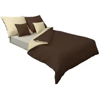 Baby Matex Satine beddengoed, 140x200 cm, dubbelzijdig, bruin en crème