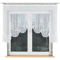 Markizeta Berenika - Jacquard Gordijn - 250x120 cm - Wit - Plantenpatroon
