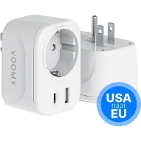 Voomy Reisstekker USA, Canada, Mexico, Japan + meer – USB – Type A