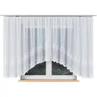 Markizeta Bakaro Serie - Witte Jacquard Geknipte Gordijn - 520x160 cm - Delicaat Onderkant