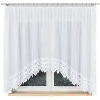 Markizeta Felicja Serie - Jacquard Kant-en-Klare Gordijn - 300x160 cm - Witte Kleur - Moderne Geometrische Vorm