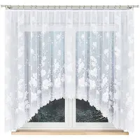 Markizeta BOŻENA Serie - Jacquard Gordijn - 300x160 cm - Bloemmotief - Witte Kleur