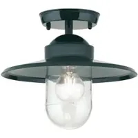 Orion Buiten plafondlamp Edward, groen, Ø 27,5 cm, aluminium/glas dimbaar, groen, Aluminium, Antiek, plafondlamp