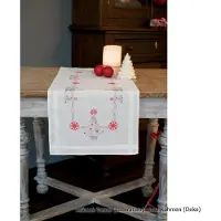 Vervaco - Loper kit - Kerst - Kerstbomen in rood/grijs - PN-0167023 - Borduren - Borduurpakket - Borduurpakket volwassenen - Borduurpakket kind