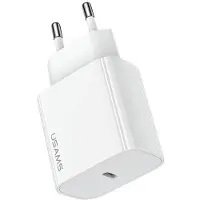 Usams Laadkabel. Netwerkkabel. 1x USB-C T65 Pd20W (alleen adapter). Pd snelladen. Wit. Model: CC226TC01 (US-CC226)