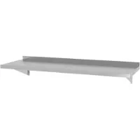 Hendi Wandplank hangend aan roestvrijstalen consoles, gelast, 100x30 cm - 816493