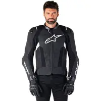 Alpinestars Missile V3, leren jas ,Zwart/Wit ,58