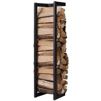 Lendo Online Brandhoutrek Wand 25x25x100 cm Zwart Staal