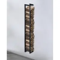 Lendo Online Brandhoutrek Wand 25x25x196 cm Zwart Staal