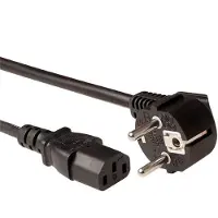 ACT Netsnoer LSZH mains connector CEE 7/7 male (haaks) - C13 zwart 2 m
