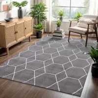 Muratap Trellis uni effen laagpolig vloerkleed modern 160x230 cm