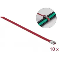 DeLOCK Stainless Steel Cable Ties L 500 x W 7.9 mm red 10 pieces