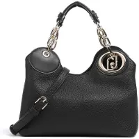 Liu Jo handtas schoudertas Faiza ECS Satchel Bag Nero / Brass Gold zwart