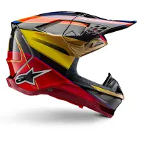 Alpinestars Supertech S-M10 Era Helm Ece 22.06 Goud Geel Rio Rood Glanzend Maat S