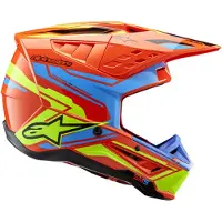 Alpinestars S-M5 Action 2 Helm Ece 22.06 Oranje Fluo Cyaan Geel Fluo Glanzend Maat XS