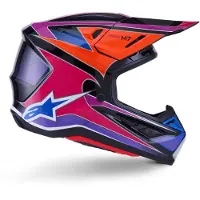 Alpinestars S-M7 Fuse Blauw Lila Crosshelm Maat M