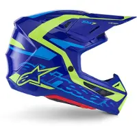 Alpinestars S-M7 Deed Blauw Geel Crosshelm Maat XS
