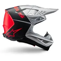 Alpinestars Supertech S-M10 Flood Helm Ece 22.06 Zilver Zwart Oranje Fluo M&G Maat M