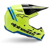 Alpinestars S-M3 Youth Radium Geel Fluo Zwart Blauw Offroad Helm Maat L