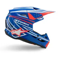 Alpinestars S-M3 Youth Wurx Blauw Rood Wit Zwart Offroad Helm Maat S