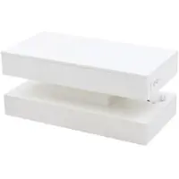 OKWISH Salontafel - In Hoogte Verstelbaar Tafelblad - Met Ledverlichting En Stopcontact - Spaanplaat Wit - 100×50×42 Cm