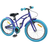 vidaXL Kinderfiets, 22 inch, geschikt voor kinderen van 7-12 jaar, donkerblauw