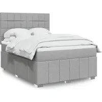 vidaXL Boxspring met matras stof lichtgrijs 160x200 cm
