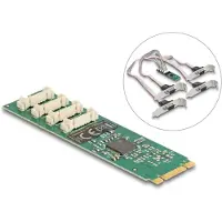 DeLOCK M.2 Card to 4 x Serial RS-232 DB9 with Standard and Low Profile slot brackets