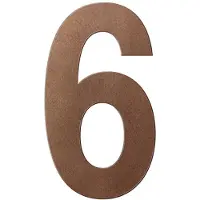 GPF bouwbeslag Huisnummer 6/ 150 mm Bronze blend