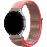 Strap-it Nylon bandje geschikt voor Huawei GT 3 42mm / Huawei GT 3 Pro 43mm / Huawei GT 2 42mm - Neon Pink