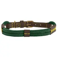 Hunter Halsband Malia Donkergroen&Donkerbruin - Hondenhalsband - 65 cm