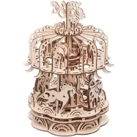 Gigamic 3D Houten Mobiele Maquette - - Carousel Klein model - 88 stukken - Zelf in elkaar te zetten - Beige