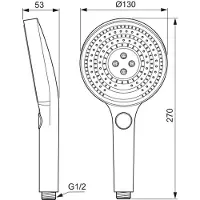 Ideal standard Idealrain Solos - Douchekop, 3 stralen, EcoFlow, Magnetic Grey A7896A5