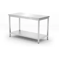 Hendi Centrale werktafel met schap – roestvast staal – verstelbare poten – 1200x600x850 mm