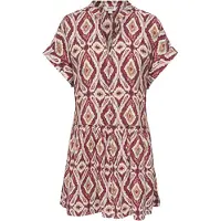ONLY Blousejurk 'ONLELODY' cognac / greige / donkerrood / wit