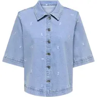 ONLY Blouse 'ONLBella' lichtblauw / wit