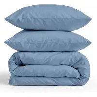 Hip dekbedovertrek uni - blauw- katoensatijn - 140x220