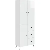 vidaXL Kast Set 2 st Hoogglans Wit Bewerkt hout