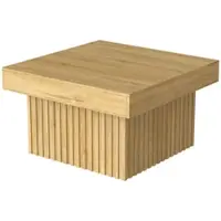 OKWISH Salontafels - Koffietafel Woonkamer Tafel Met PB Tafelblad En MDF Basis - 79x79x46 cm - Spaanplaat - Naturel