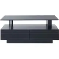OKWISH Salontafels - LED Salontafel Met Ladefunctie - Bedienbaar Via Smartphone App - 100x50x42,5 cm - Acryl - Zwart