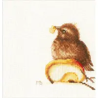 Lanarte Borduurpakket - Borduurset - Borduurpakket volwassenen - Telpakket kit - 14 x 14cm - Jong mereltje - Marjolein Bastin - PN-0188018