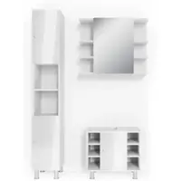 Vicco Badkamermeubel set Fynn Wit Hoogglans 3-delig, Model 30266