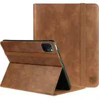 Rosso Element Hoes met Penhouder Geschikt voor Apple iPad Pro 11 (2018/2020/2021/2022) - Verstelbare Book Case met Sleep/Wake Functie en Elastische Band Bruin