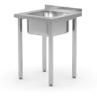 Hendi Spoelbak, met schroefverbindingen, Kitchen Line, wastafel in het midden, 600x600x(H)850 mm